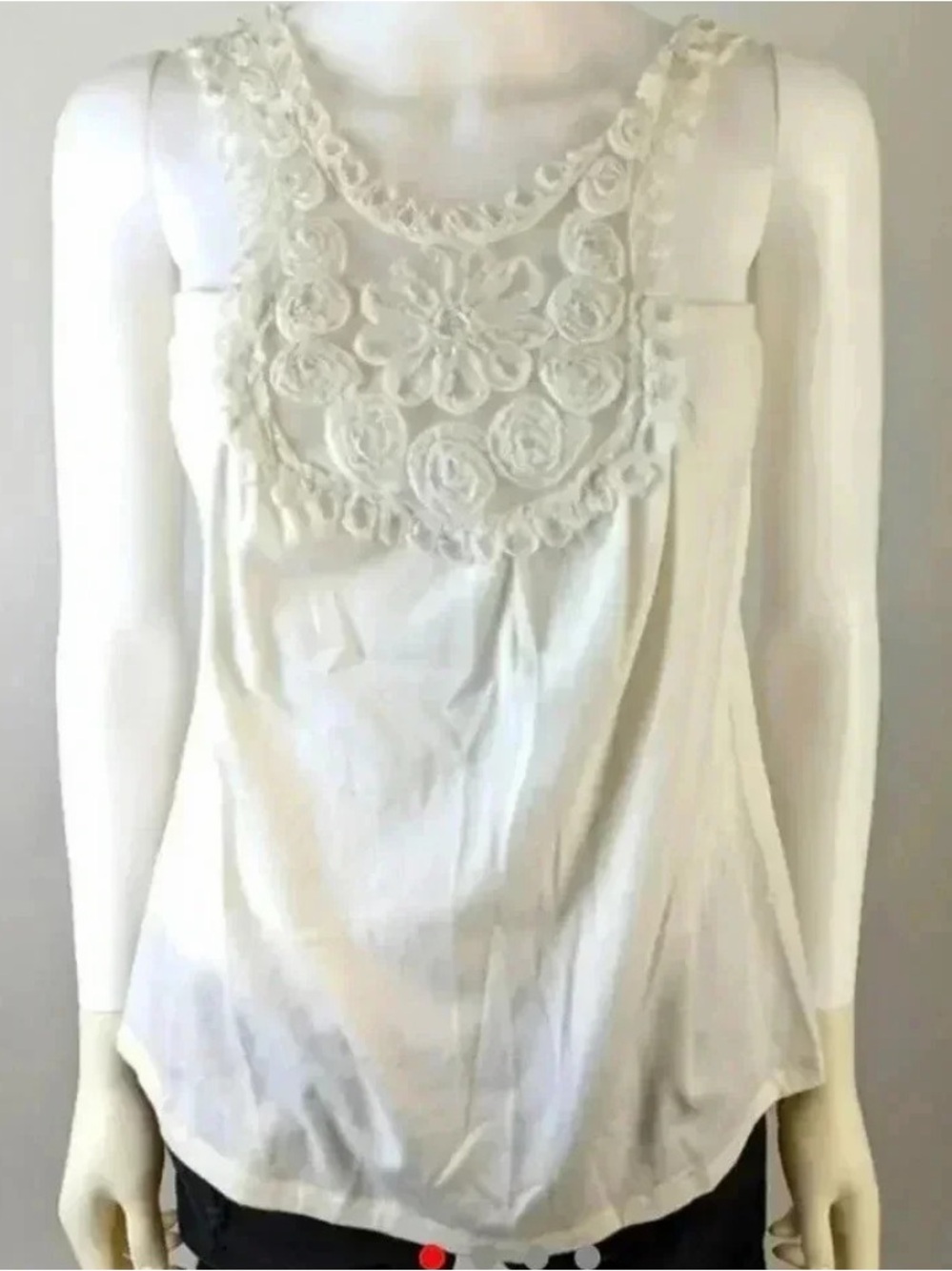 VENUS White Lace-Trim Camisole Top